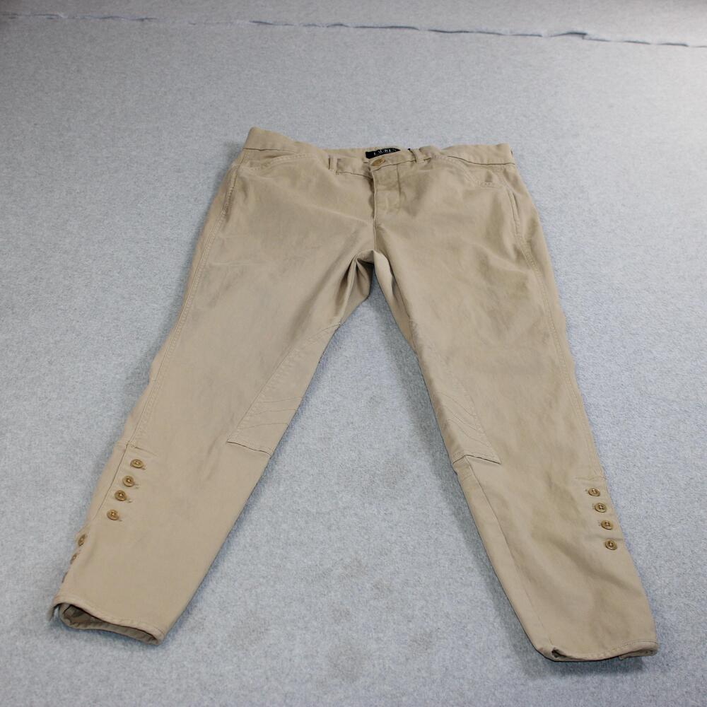 Lauren Ralph Pants Women 8 Beige Ankle Button Riding Jodhpur Equestrian Horse